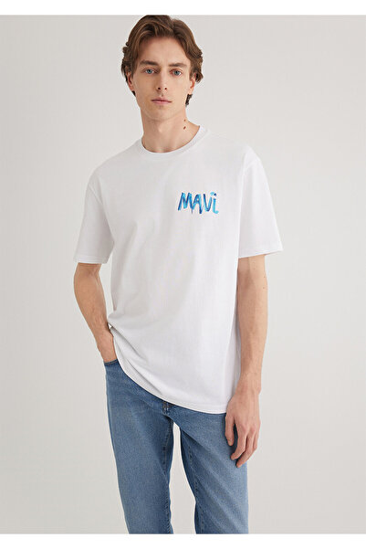 Mavi Λευκό μπλουζάκι με στάμπα Loose Fit / Loose Relaxed Fit 0612468 -620