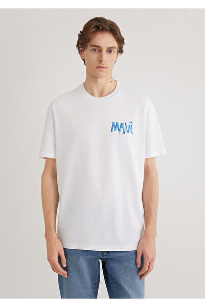 Mavi Λευκό μπλουζάκι με στάμπα Loose Fit / Loose Relaxed Fit 0612468 -620