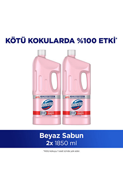 Domestos Çamaşır Suyu Beyaz Sabun Ferahlığı 1850 ml x2