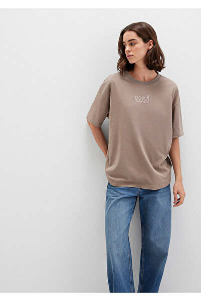 Mavi Μπεζ μπλουζάκι με λογότυπο Oversize / Wide Cut1611592-70364