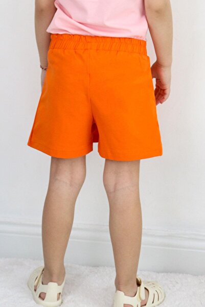 Breeze Kız Çocuk Şort Etek Düğme Akesuarlı 3-7 Yaş, Turuncu
