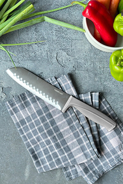 NEOFLAM Fika Microban Santoku Bıçak 13 Cm, Gri