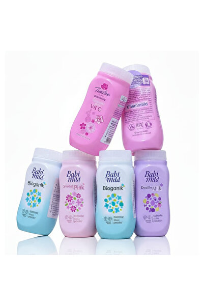 Babi Mild مجموعة فاخرة بودرة الأطفال العضوية (بيوجانيك، دبل ملك وردي حلو، باب...