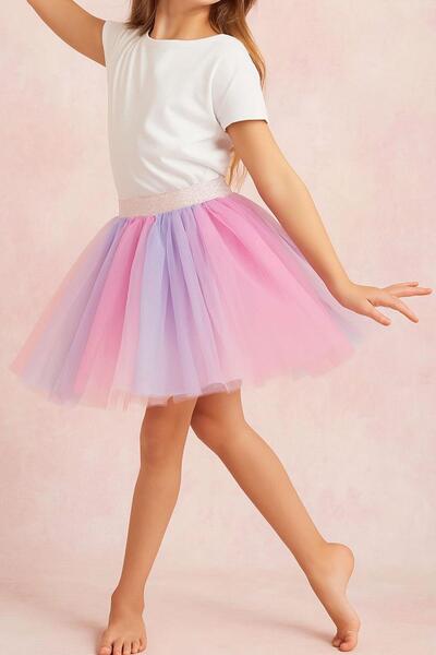 Breeze Colorful Tulle Tutu Skirt for 5-10 Years Old Girls
