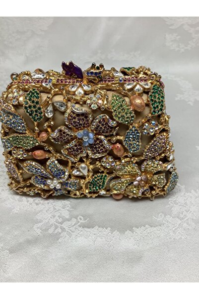 Noemi Taşlı Metal orijinal renkli kutu Çanta