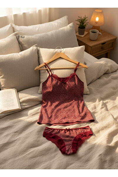 Altınay Women's Lace Undershirt Panty Slip Set