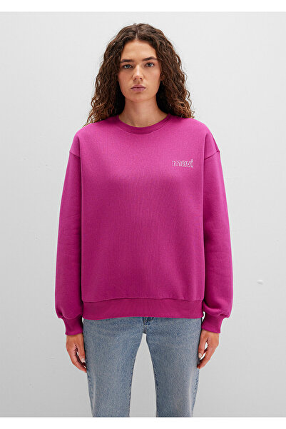 Mavi Logo Baskılı Pembe Sweatshirt 1611656-70943