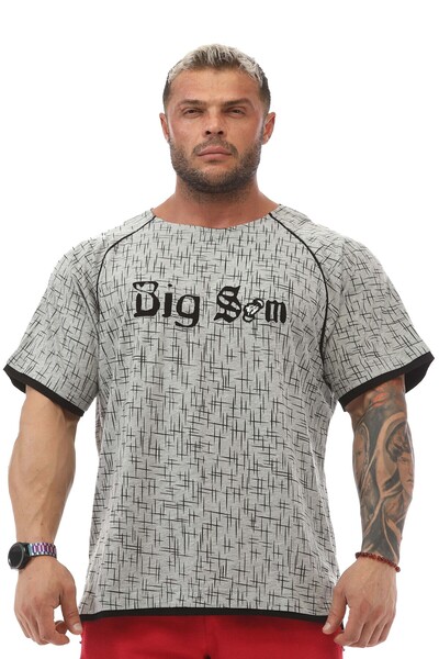 Big Sam Gri Reglan Kol Fit Antrenman Tişörtü Rag-top 3152