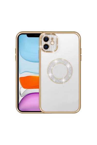 UnDePlus Apple Iphone 11 Kılıf Prıltılı Çıkartılabilir Kamera Lens Korumalı Esta Kapak