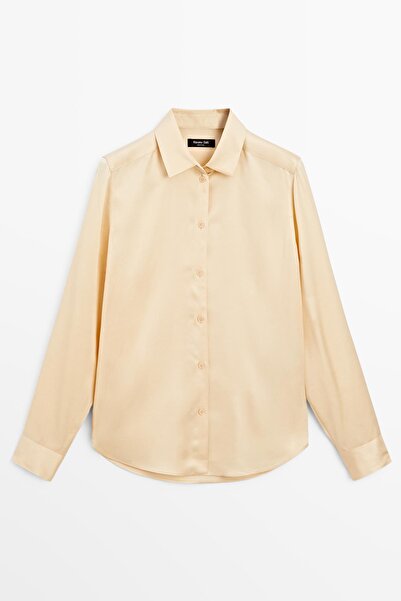 Massimo Dutti Dökümlü saten gömlek