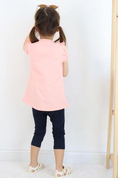 Breeze 1-4 Years Girl's Capri Tights Set - Printed Salmon