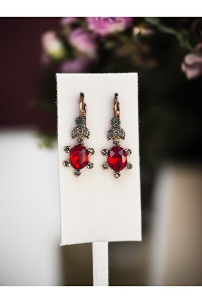 FAYRA ACCESSORIES أقراط كريستال بيضاوية مفصلة