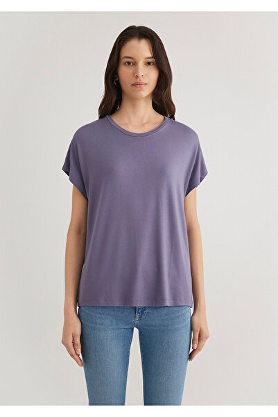 Mavi Μωβ Μπλουζάκι με χαμηλό ώμο - Regular Fit1611649-70608