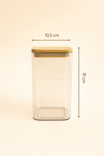 Fhilli Maxi - 3-Piece Bamboo Vacuum Lid Plastic Grain Food Storage Container 1500 ml