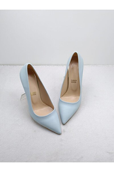 MSF16SHOES kadın stiletto ayakkabı bebe mavisi 8.5 cm topuk boyu