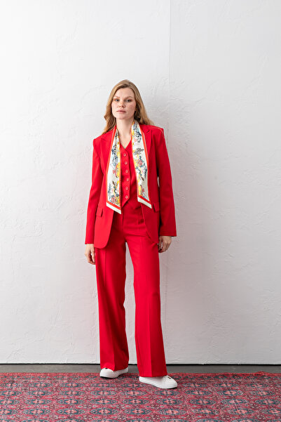 VUNTAL Suit One Button Blazer Jacket Pants Vest Three-Piece Suit