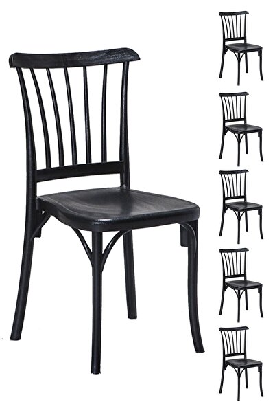 SANDALİE 6 Adet Violet Siyah Sandalye / Balkon-bahçe-mutfak