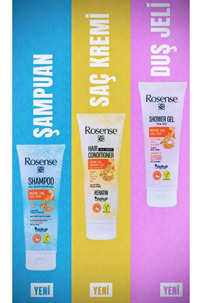 Rosense Duş Seti (şampuan- Duş Jeli- Saç Kremi)