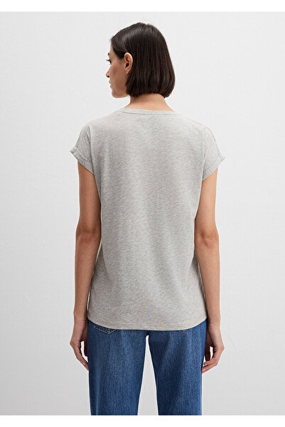 Mavi Gray Logo Printed Loose Cut T-Shirt - 166422 -25702