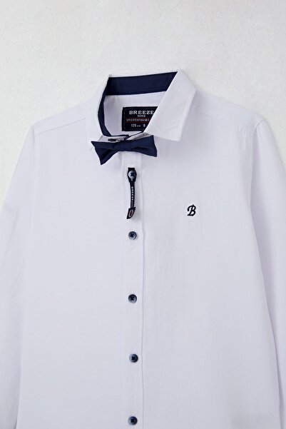 Breeze Πουκάμισο για αγόρι με παπιγιόν, ηλικίας 8-12 ετών, λευκό