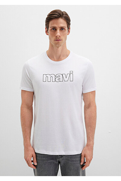 Mavi Λογότυπο Λευκό T-Shirt Slim Fit / Slim Fit 065781-620