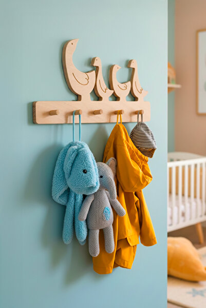 Sodo Home Ahşap Duvar Askısı Çocuk Odası Ördek Askılık