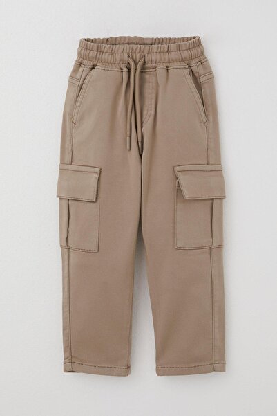 Breeze Erkek Çocuk Pantolon Kargo Cepli Beli Lastikli 1.5-5 Yaş, Bej