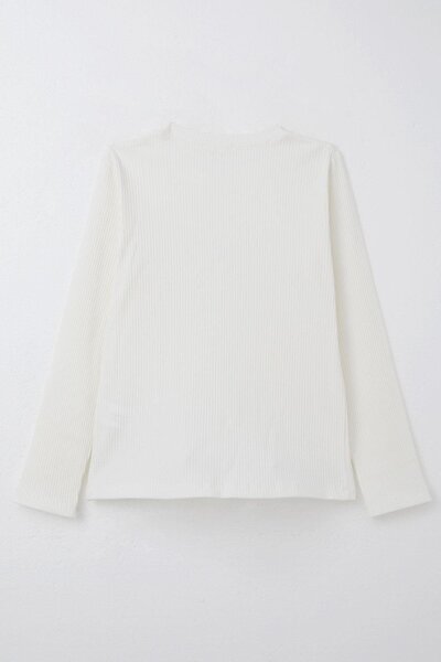 Breeze 9-14 років, дівчатка, футболка екрю - довгі рукави, аксесуар у вигляді камінця з бантиком