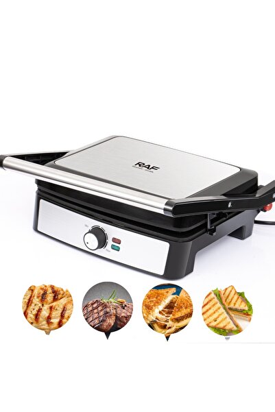 raf 2200W Electric Steak & Grill Machine, Non-Stick Plates, Adjustable Temp, Easy Clean