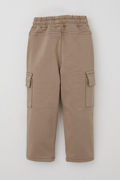 Breeze Erkek Çocuk Pantolon Kargo Cepli Beli Lastikli 1.5-5 Yaş, Bej
