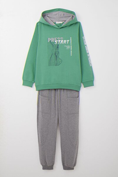 Breeze Φόρμα για αγόρια με θέμα το παιχνίδι με μπροστινές τσέπες ηλικίας 5-10 ετών, πράσινο μέντας