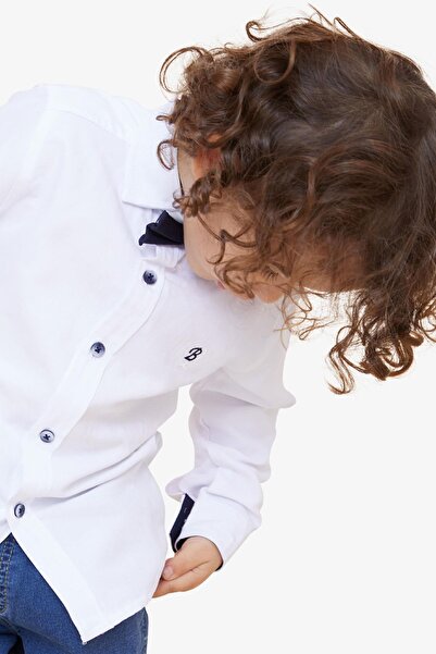 Breeze Πουκάμισο για αγόρι με παπιγιόν 3-7 ετών, λευκό