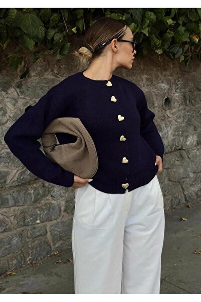 hedef giyim Heart Buttoned Knitwear Cardigan