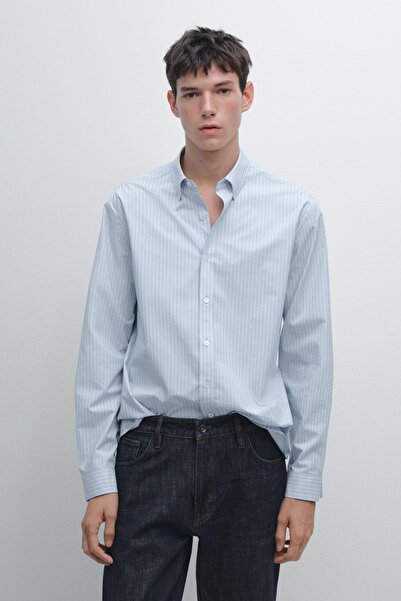 Massimo Dutti Regular fit çizgili poplin gömlek