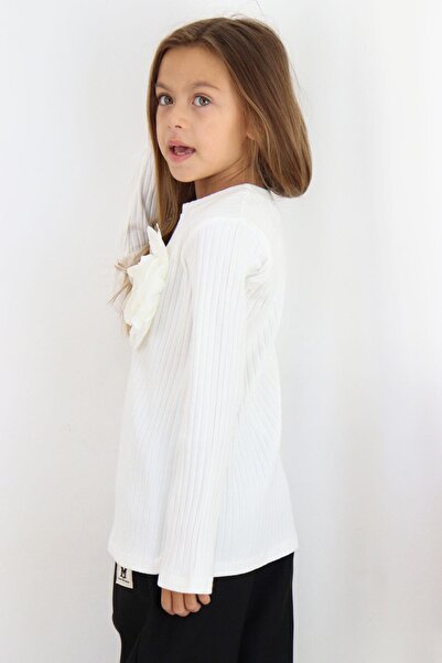 Breeze 8-14 років, дівчатка, футболка з довгими рукавами та аксесуарами у вигляді троянд - екрю