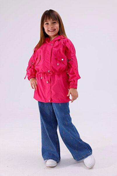 HAUSEkids معطف واق من المطر وسترة واقية من الرياح للفتيات من عمر 4 إلى 16 عامًا من Lina Rules - فوشيا