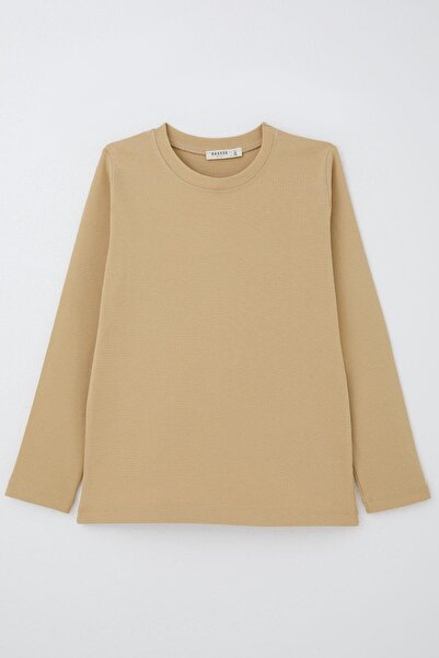 Breeze 9-14 Years Old Boy Cream Long Sleeve T-Shirt