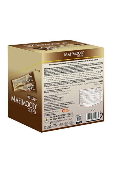 Mahmood Coffee 3ü1 Arada Sütlü Köpüklü Hazır Kahve 48 Adet X 17,4 gram