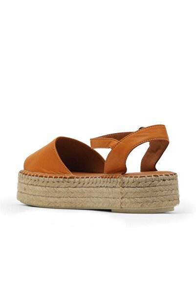 Bueno Shoes Orange Leather Women's Espadrille Sandals 01Wq3515