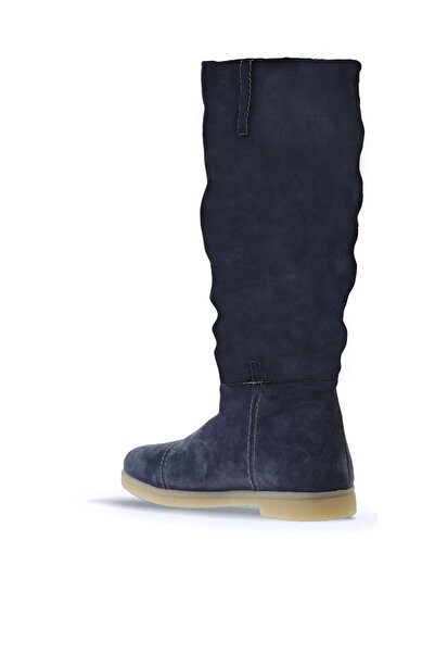 Bueno Shoes Mavi Süet Kadın Düz Çizme 01wt3314