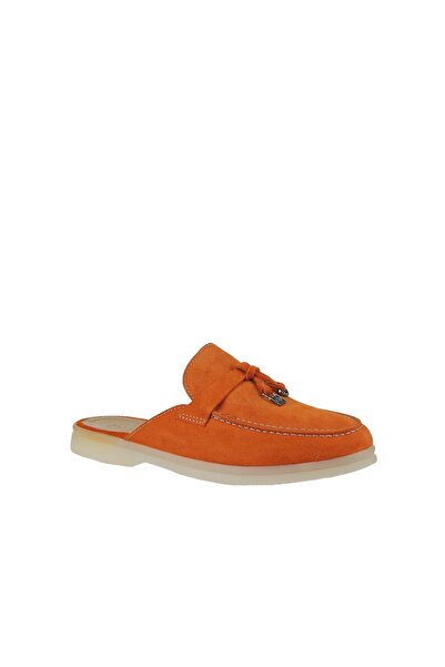 Bueno Shoes Orange Suede Women's Flat Slippers 05Wt103
