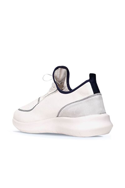 BUENO Shoes White Navy Blue Leather Men's Sports Shoes 01Mq10204