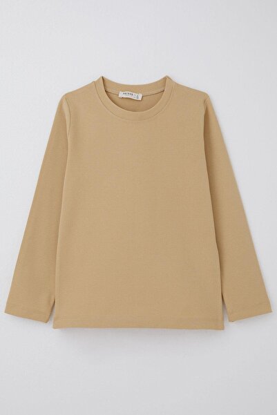 Breeze Boy's Cream Colored Long Sleeve T-Shirt - 4-8 Years