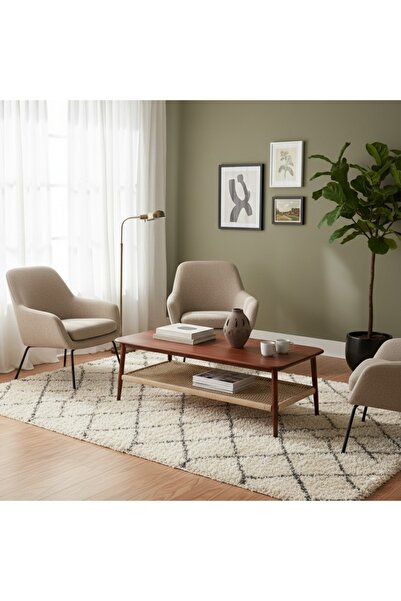 DEC13 2-tier service table made of rattan wood