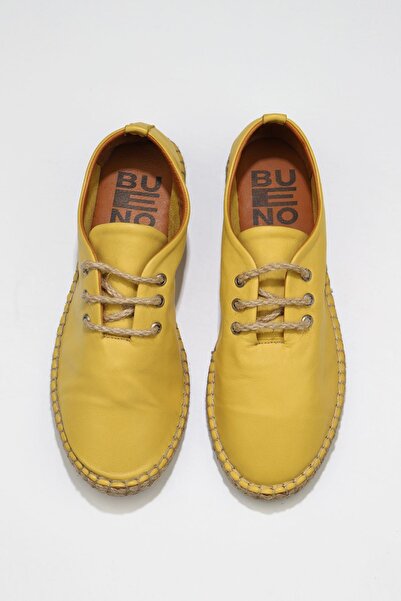 Bueno Shoes Yellow Leather Women's Espadrille - 01wn1617 Model