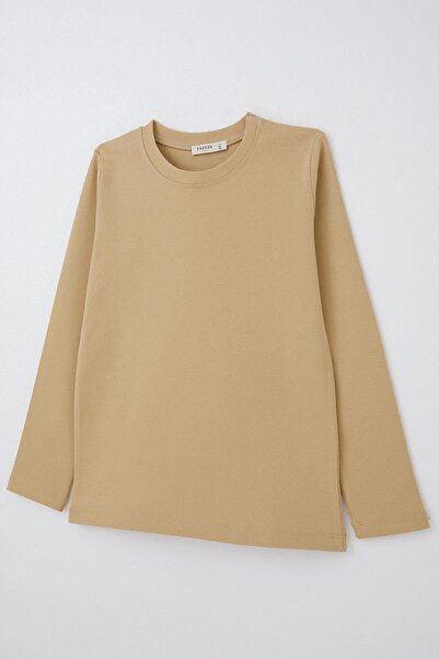 Breeze 9-14 Years Old Boy Cream Long Sleeve T-Shirt