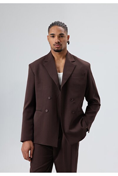 VAMOSCLO Oversized Double-Breasted Suit Dark Brown