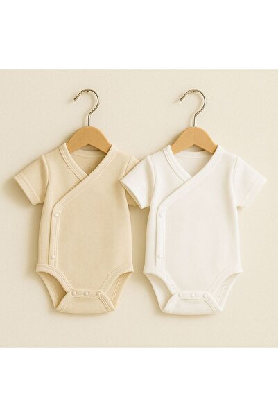babytex ملابس داخلية للأطفال بأكمام قصيرة بأزرار على الجهتين مكونة من قطعتين