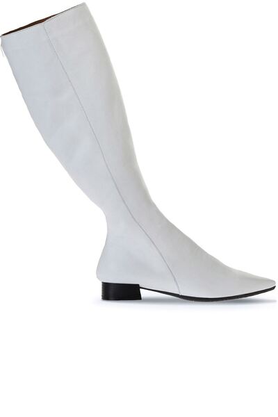 Bueno Shoes 01wr3009 موديل حذاء مسطح من الجلد الأبيض للنساء