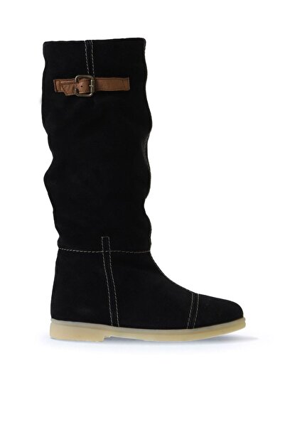 Bueno Shoes حذاء مسطح نسائي من جلد الغزال الأسود 01wt3314